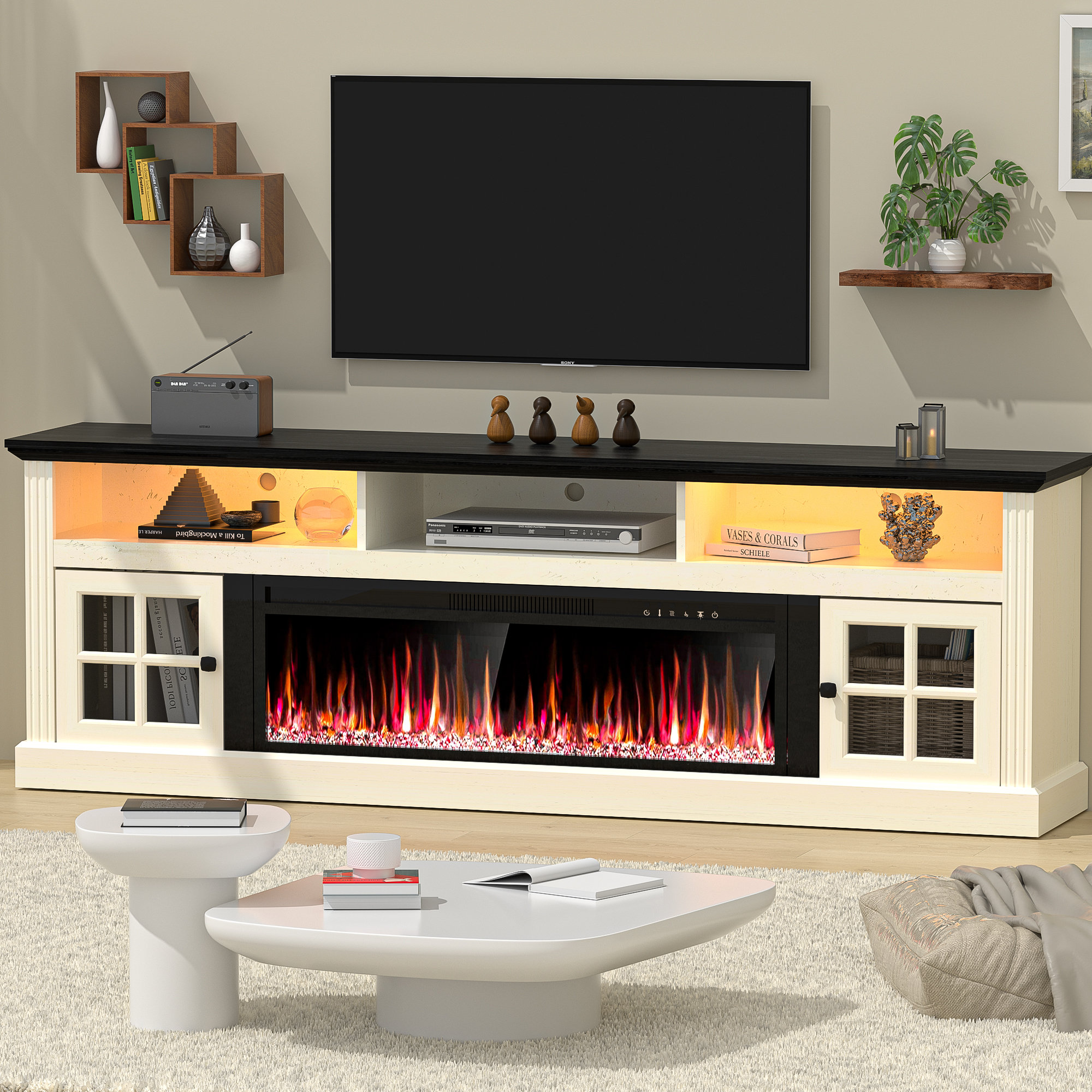Ivy Bronx 70" Fireplace Tv Stand For Tvs Up To 80" With Storage ...